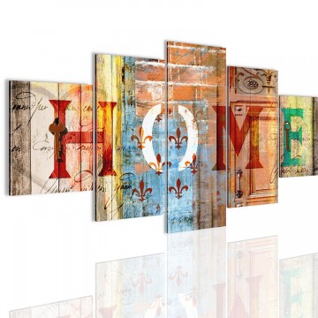 Canvas 5 luik schilderij home2 200 x 100 cm 5028532