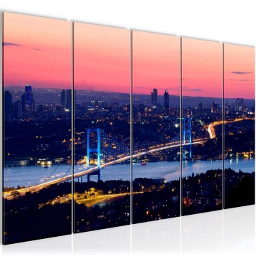 Canvas 5 luik schilderij istanboel 1 220 x 80 cm 603855