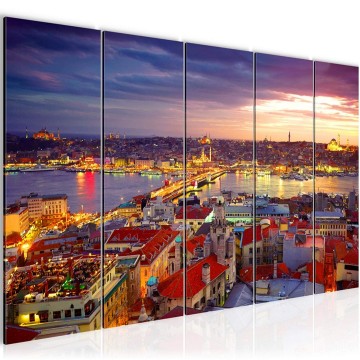 Canvas 5 luik schilderij istanboel 11 220 x 80 cm 603155