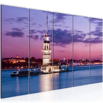Canvas 5 luik schilderij istanboel 5 220 x 80 cm 604855
