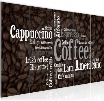 Canvas 5 luik schilderij koffie 220 x 80 cm 036755c