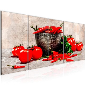 Canvas 5 luik schilderij kruiden 4 220 x 80 cm 005855