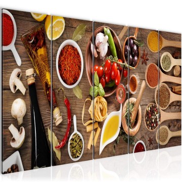 Canvas 5 luik schilderij kruiden 5 220 x 80 cm 003155