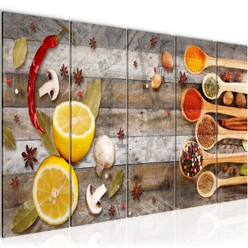 Canvas 5 luik schilderij kruiden 6 220 x 80 cm 019655