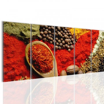 Canvas 5 luik schilderij kruiden1 220 x 80 cm 500455