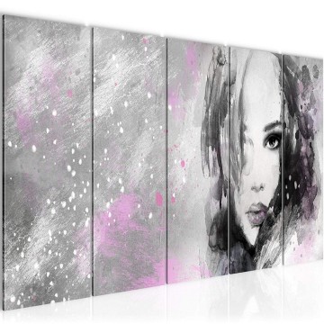 Canvas 5 luik schilderij kunst vrouw 1 220 x 80 cm 025555 ama