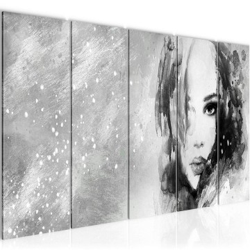 Canvas 5 luik schilderij kunst vrouw 3 220 x 80 cm 025555 ama
