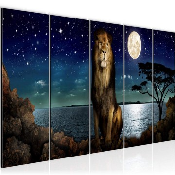 Canvas 5 luik schilderij leeuw 8 220 x 80 cm 022912 ama