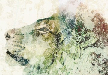 Canvas 5 luik schilderij leeuw special 2 225 x 90 cm 0263