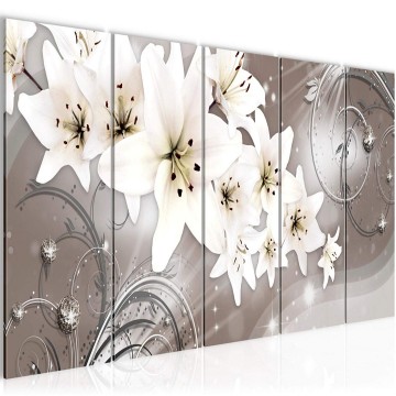 Canvas 5 luik schilderij lelie 4 220 x 80 cm 006255