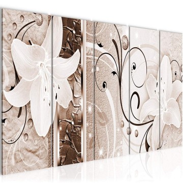 Canvas 5 luik schilderij lelie 5 220 x 80 cm 209455