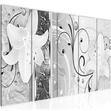 Canvas 5 luik schilderij lelie 6 220 x 80 cm 209455