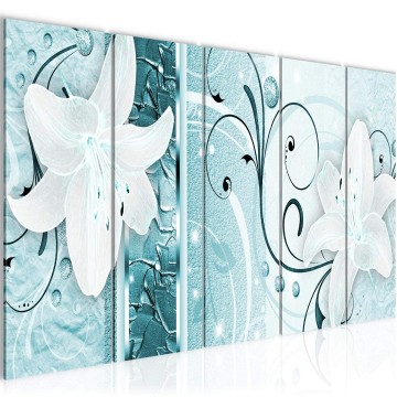 Canvas 5 luik schilderij lelie 7 220 x 80 cm 209455