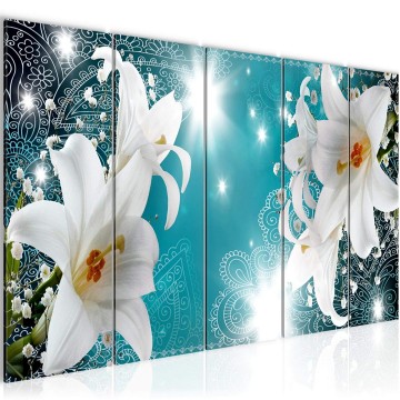 Canvas 5 luik schilderij lelie 8 220 x 80 cm 211455