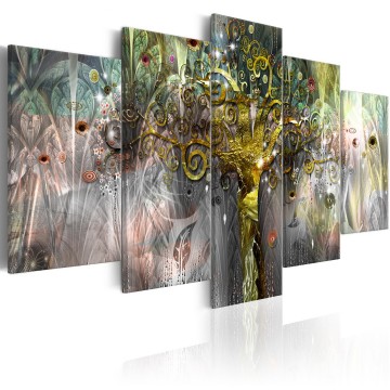 Canvas 5 luik schilderij levensboom 3 240 x 112 cm l a 0008 b n