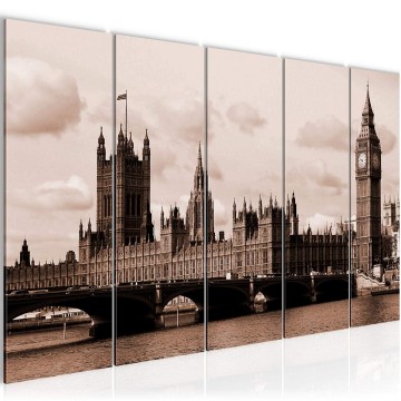 Canvas 5 luik schilderij londen 5 big ben 220 x 80 cm 609655