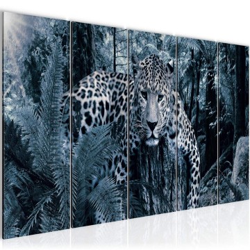 Canvas 5 luik schilderij luipaard 2 220 x 80 cm 003555