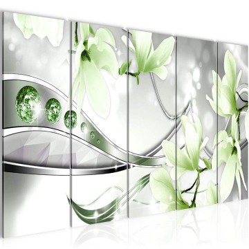 Canvas 5 luik schilderij magnolia 1 220 x 80 cm 207255