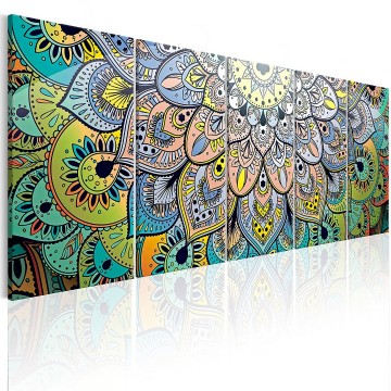 Canvas 5 luik schilderij mandala 12 240 x 90 cm f a 0546 b m 