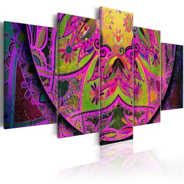 Canvas 5 luik schilderij mandala 13 240 x 112 cm f c 0132 b n