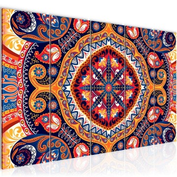 Canvas 5 luik schilderij mandala 4 220 x 80 cm 506755