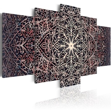 Canvas 5 luik schilderij mandala 5 240 x 112 cm f c 0132 b n