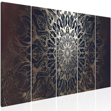 Canvas 5 luik schilderij mandala 7 240 x 90 cm p a 0028 b n