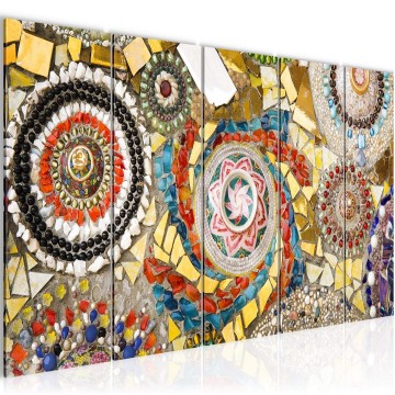 Canvas 5 luik schilderij mozaiek 1 220 x 80 cm 501355