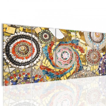 Canvas 5 luik schilderij mozaiek1 220 x 80 cm 501355
