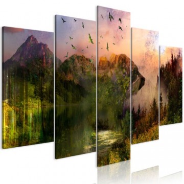 Canvas 5 luik schilderij natuur 21 240 x 112 cm c a 0133 b m