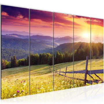 Canvas 5 luik schilderij natuur 3 220 x 80 cm 606055