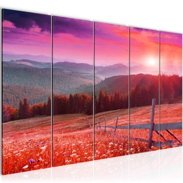 Canvas 5 luik schilderij natuur 4 220 x 80 cm 606055