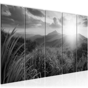 Canvas 5 luik schilderij natuur bergen 3 220 x 80 cm 607055