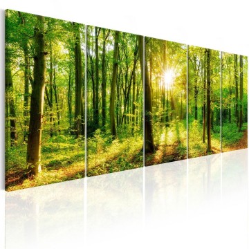 Canvas 5 luik schilderij natuur bos 0006 240 x 90 cm 0184 b m