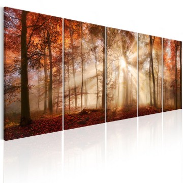 Canvas 5 luik schilderij natuur bos 0007 240 x 90 cm c b 0187 b m