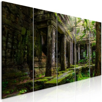 Canvas 5 luik schilderij natuur bos 0010 240 x 90 cm d b 0323 b m