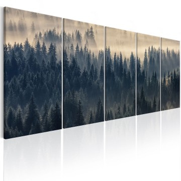 Canvas 5 luik schilderij natuur bos 0011 240 x 90 cm 0292 b m