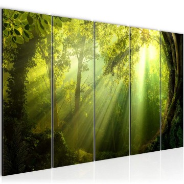 Canvas 5 luik schilderij natuur bos 11 220 x 80 cm 607155