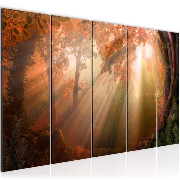 Canvas 5 luik schilderij natuur bos 12 220 x 80 cm 607155