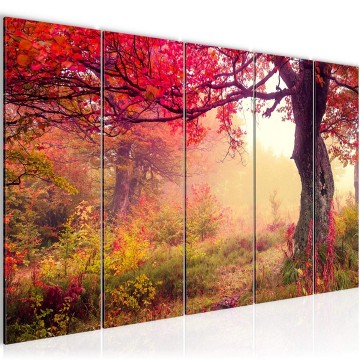 Canvas 5 luik schilderij natuur bos 18 220 x 80 cm 611655
