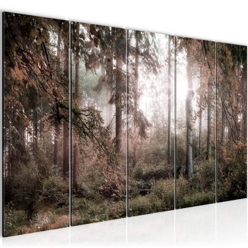 Canvas 5 luik schilderij natuur bos 21 220 x 80 cm 608355