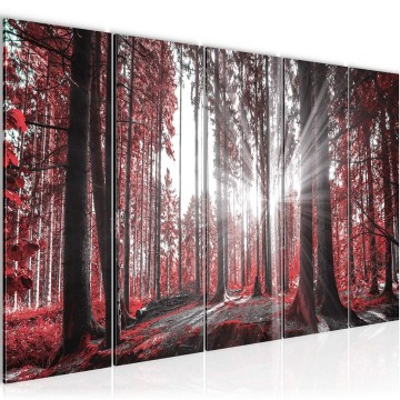Canvas 5 luik schilderij natuur bos 7 220 x 80 cm 503855
