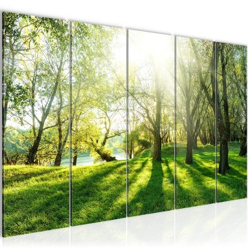 Canvas 5 luik schilderij natuur bos 8 220 x 80 cm 608455