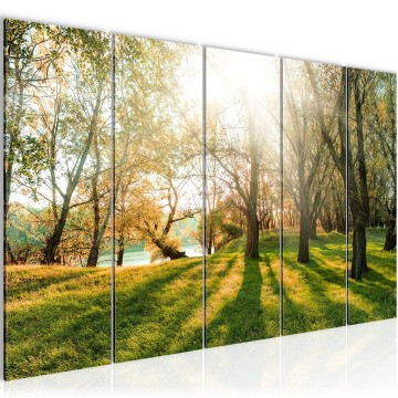 Canvas 5 luik schilderij natuur bos 9 220 x 80 cm 608455