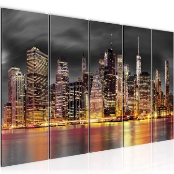 Canvas 5 luik schilderij new york 10 220 x 80 cm 010555