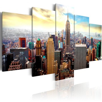 Canvas 5 luik schilderij new york 12 240 x 112 cm 030211  62