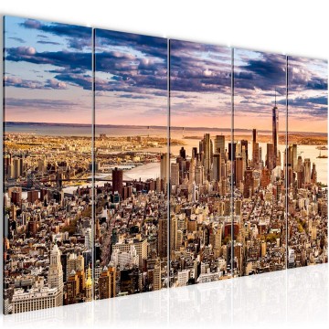 Canvas 5 luik schilderij new york 17 220 x 80 cm 610055