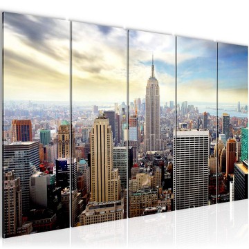 Canvas 5 luik schilderij new york 2 220 x 80 cm 603455