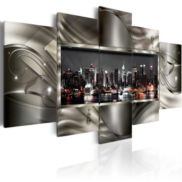 Canvas 5 luik schilderij new york 25 240 x 112 cm ca 0069 bn