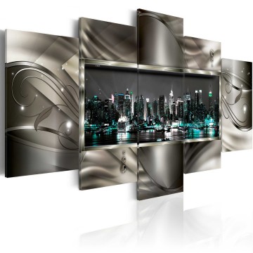 Canvas 5 luik schilderij new york 26 240 x 112 cm ca 0069 bn